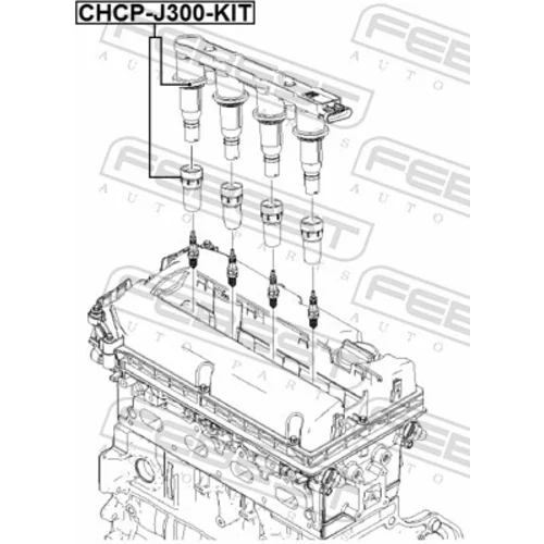 Pripájací konektor zapaľovacej cievky CHCP-J300-KIT /FEBEST/ - obr. 1