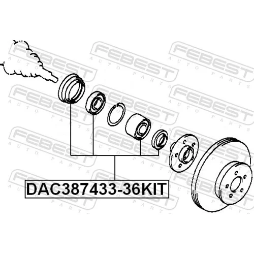 Ložisko kolesa - opravná sada DAC387433-36KIT /FEBEST/ - obr. 1