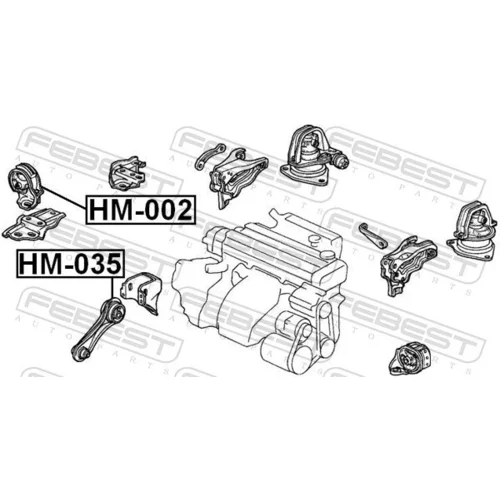 Uloženie motora HM-035 /FEBEST/ - obr. 1
