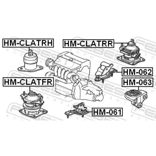 Uloženie motora HM-CLATRR /FEBEST/ - obr. 1
