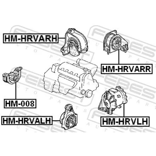 Uloženie motora HM-HRVARR /FEBEST/ - obr. 1