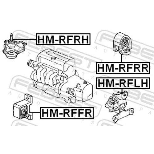 Uloženie motora HM-RFLH /FEBEST/ - obr. 1