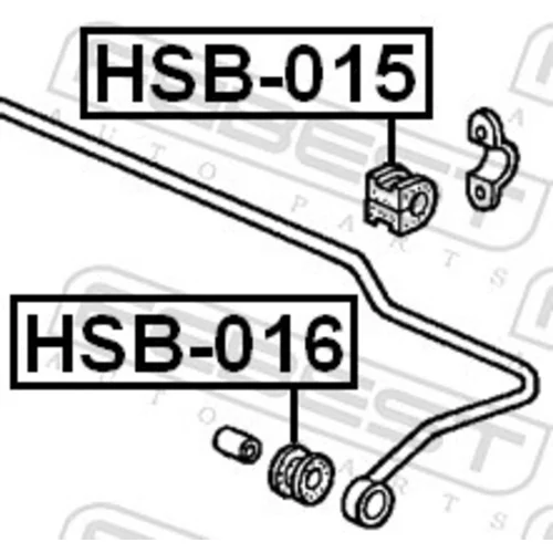 Uloženie priečneho stabilizátora HSB-015 /FEBEST/ - obr. 1