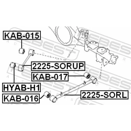 Uloženie riadenia KAB-015 /FEBEST/ - obr. 1