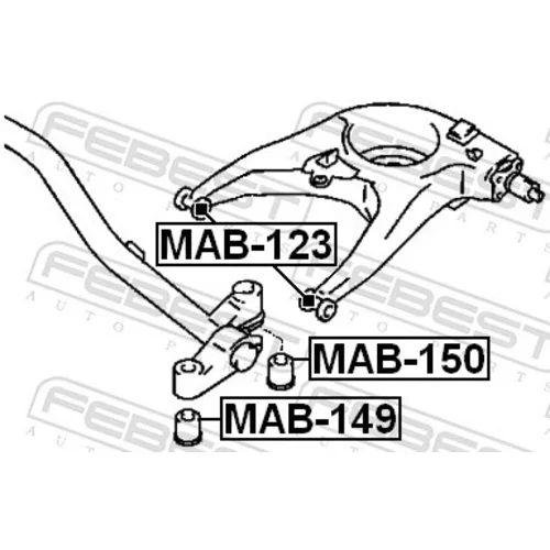 Uloženie tela nápravy MAB-150 /FEBEST/ - obr. 1