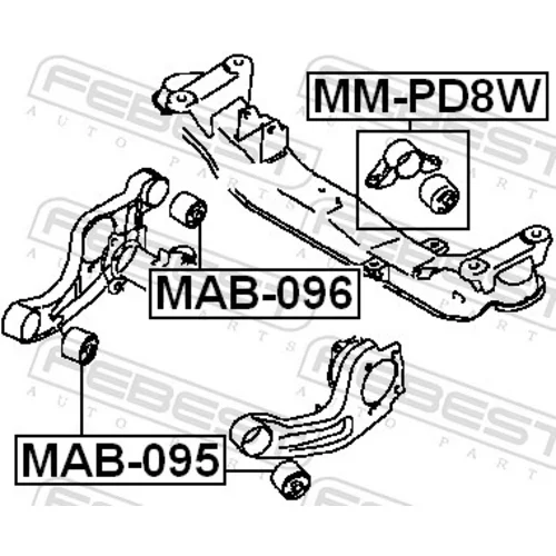 Uloženie, diferenciál MM-PD8W /FEBEST/ - obr. 1