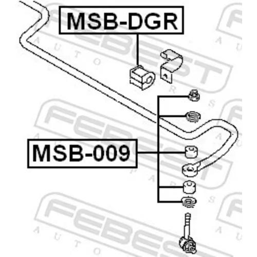 Uloženie priečneho stabilizátora MSB-DGR /FEBEST/ - obr. 1