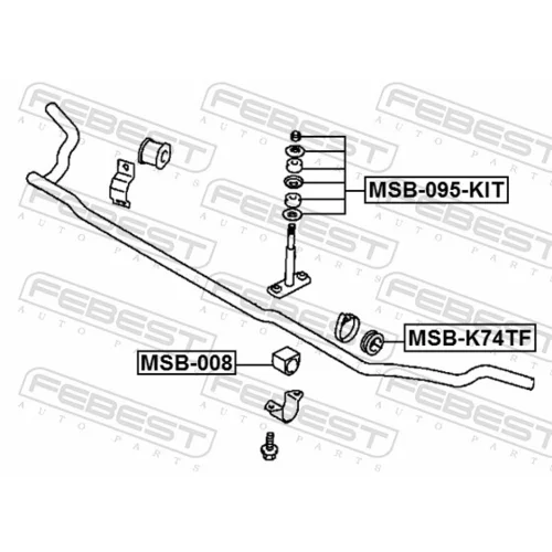 Uloženie priečneho stabilizátora MSB-K74TF /FEBEST/ - obr. 1