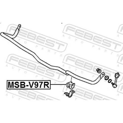 Uloženie priečneho stabilizátora MSB-V97R /FEBEST/ - obr. 1