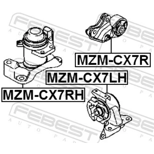 Uloženie motora MZM-CX7R /FEBEST/ - obr. 1
