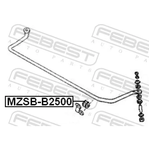 Uloženie priečneho stabilizátora MZSB-B2500 /FEBEST/ - obr. 1