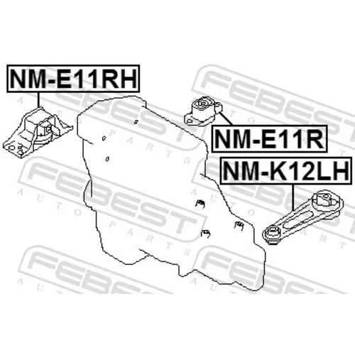 Uloženie motora NM-E11RH /FEBEST/ - obr. 1