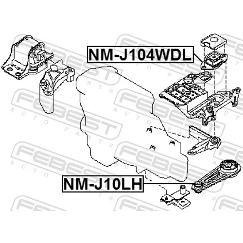 Uloženie manuálnej prevodovky NM-J104WDL /FEBEST/ - obr. 1