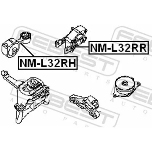 Uloženie motora NM-L32RH /FEBEST/ - obr. 1