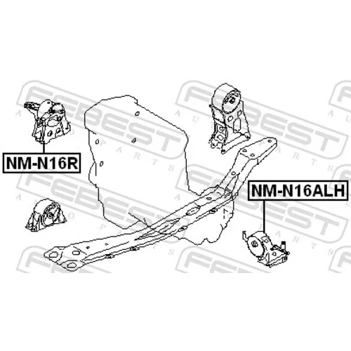 Uloženie motora NM-N16ALH /FEBEST/ - obr. 1