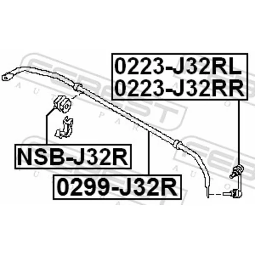 Uloženie priečneho stabilizátora NSB-J32R /FEBEST/ - obr. 1