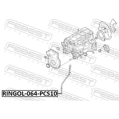Tesnenie mierky oleja RINGOL-064-PCS10 /FEBEST/ - obr. 1