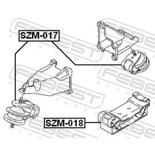 Uloženie motora SZM-017 /FEBEST/ - obr. 1