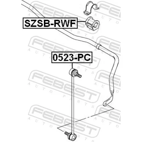 Uloženie priečneho stabilizátora SZSB-RWF /FEBEST/ - obr. 1