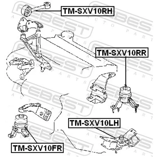 Uloženie motora TM-SXV10RH /FEBEST/ - obr. 1