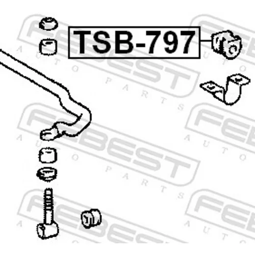 Uloženie priečneho stabilizátora TSB-797 /FEBEST/ - obr. 1