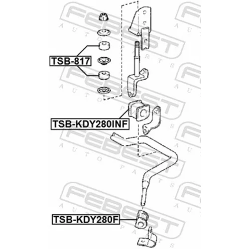 Uloženie priečneho stabilizátora TSB-KDY280F /FEBEST/ - obr. 1