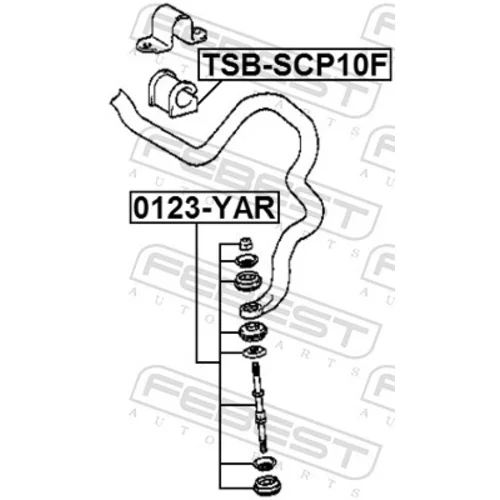 Uloženie priečneho stabilizátora TSB-SCP10F /FEBEST/ - obr. 1