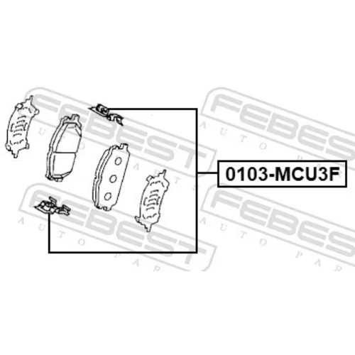 Sada príslušenstva obloženia kotúčovej brzdy 0103-MCU3F /FEBEST/ - obr. 1