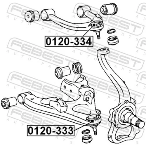 Zvislý/nosný čap 0120-333 /FEBEST/ - obr. 1