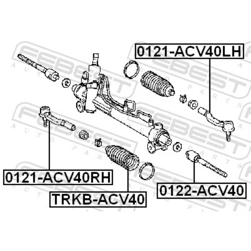 Hlava/čap spojovacej tyče riadenia 0121-ACV40RH /FEBEST/ - obr. 1