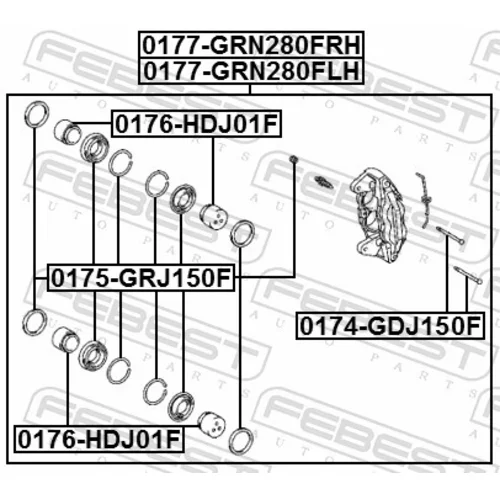 Vodiaci čap brzdového strmeňa 0174-GDJ150F /FEBEST/ - obr. 1
