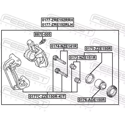Brzdový strmeň 0177-ZRE152RRH /FEBEST/ - obr. 1