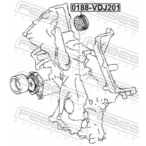 Vratná/vodiaca kladka rebrovaného klinového remeňa 0188-VDJ201 /FEBEST/ - obr. 1