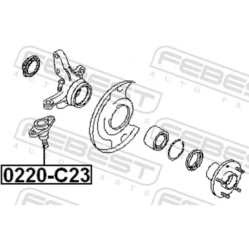 Zvislý/nosný čap 0220-C23 /FEBEST/ - obr. 1