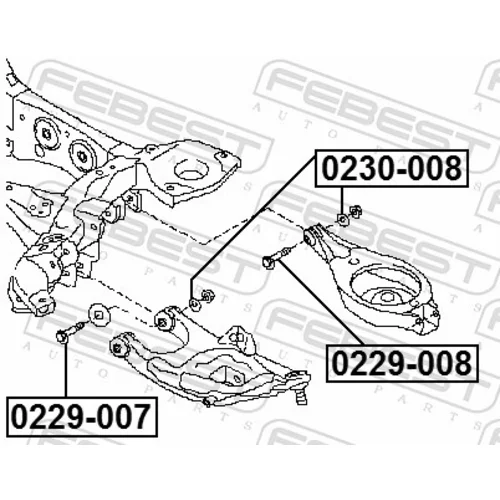 Skrutka pre nastavenie odklonu kolesa 0229-008 /FEBEST/ - obr. 1