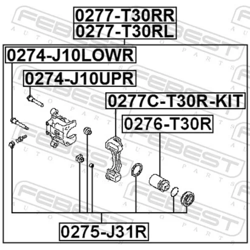 Sada držiakov brzd. strmeňov 0277C-T30R-KIT /FEBEST/ - obr. 1