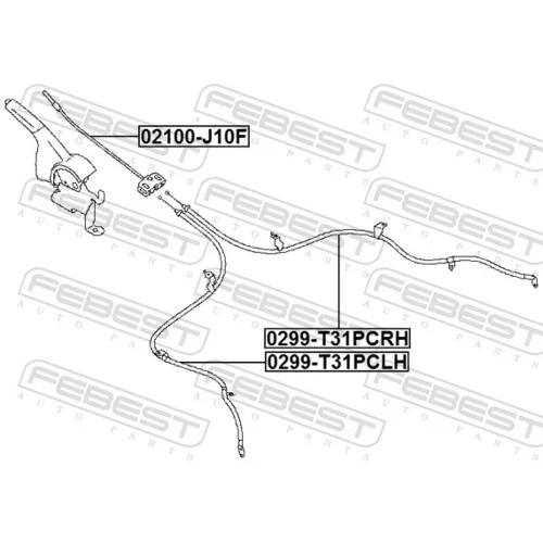 Ťažné lanko parkovacej brzdy 0299-T31PCLH /FEBEST/ - obr. 1