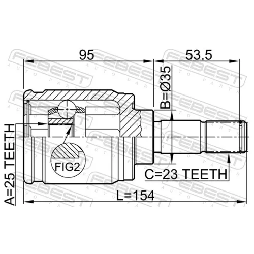 Sada kĺbov hnacieho hriadeľa 0311-CRVRR /FEBEST/ - obr. 1