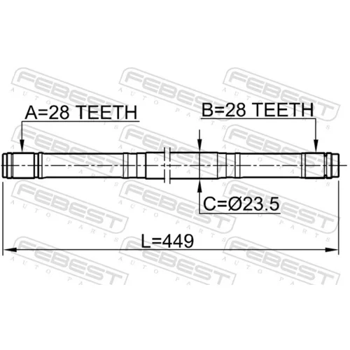 Hnací hriadeľ 0312-EK3RH /FEBEST/ - obr. 1
