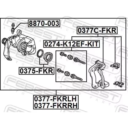 Brzdový strmeň 0377-FKRLH /FEBEST/ - obr. 1