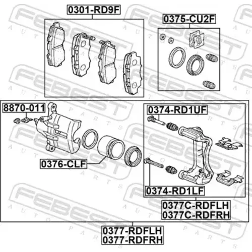 Držiak brzdového strmeňa 0377C-RDFRH /FEBEST/ - obr. 1