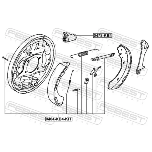 Sada príslušenstva čeľustí parkovacej brzdy 0404-KB4-KIT /FEBEST/ - obr. 1