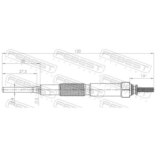 Žeraviaca sviečka 05642-002 /FEBEST/ - obr. 1