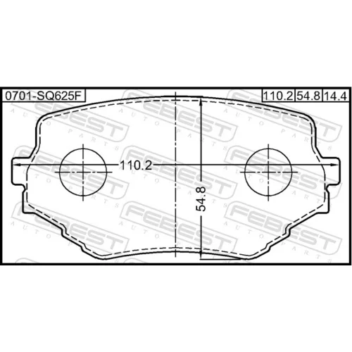 Sada brzdových platničiek kotúčovej brzdy 0701-SQ625F /FEBEST/ - obr. 1