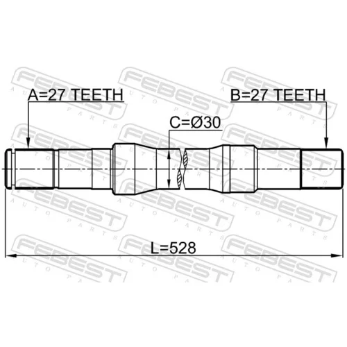 Hnací hriadeľ 1012-C100RH /FEBEST/ - obr. 1
