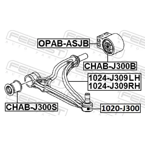 Zvislý/nosný čap 1020-J300 /FEBEST/ - obr. 1
