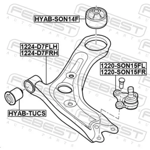 Rameno zavesenia kolies 1224-D7FRH /FEBEST/ - obr. 1