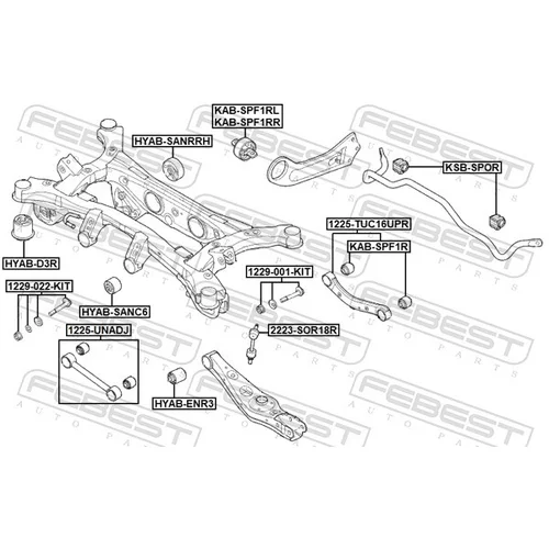 Rameno zavesenia kolies 1225-UNADJ /FEBEST/ - obr. 1
