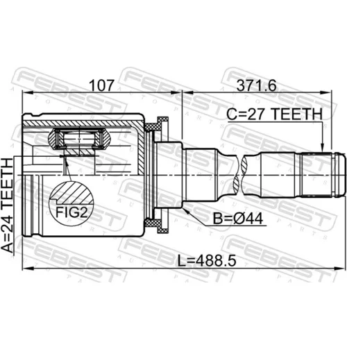 Sada kĺbov hnacieho hriadeľa 1911-E83RH /FEBEST/ - obr. 1