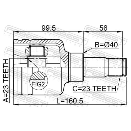 Sada kĺbov hnacieho hriadeľa 2111-CB316LH /FEBEST/ - obr. 1